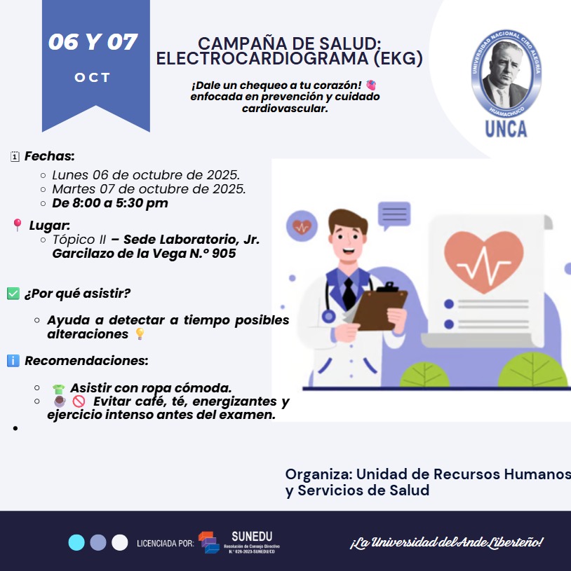 CAMPAÑA DE SALUD: ELECTROCARDIOGRAMA ( EKG )